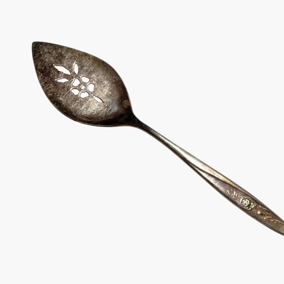Oneida Community My Rose Pie Cake Server Silver Plated Floral - Picture 1 of 8